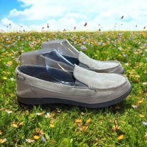 Crocs Shoes Summer 8 MocToe Loafers Flats Casual Beige Sparkles  Leather Slip On